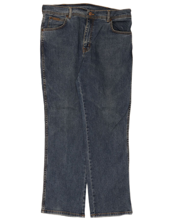 Blugi drepti Wrangler pentru bărbați Texas Stretch W36 L30 Bumbac albastru