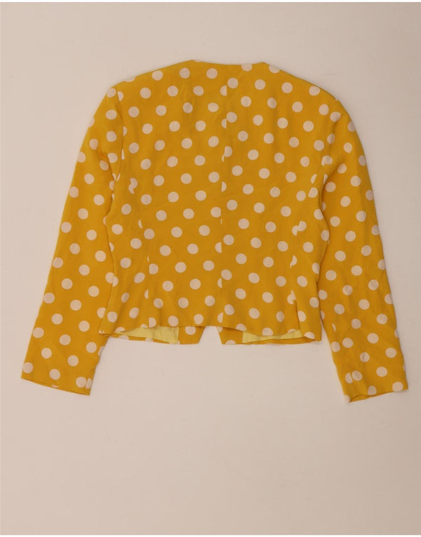Lorena'O Jachetă Blazer Crop 5 Buttons pentru femei UK 14 Medium Yellow Polka Dot
