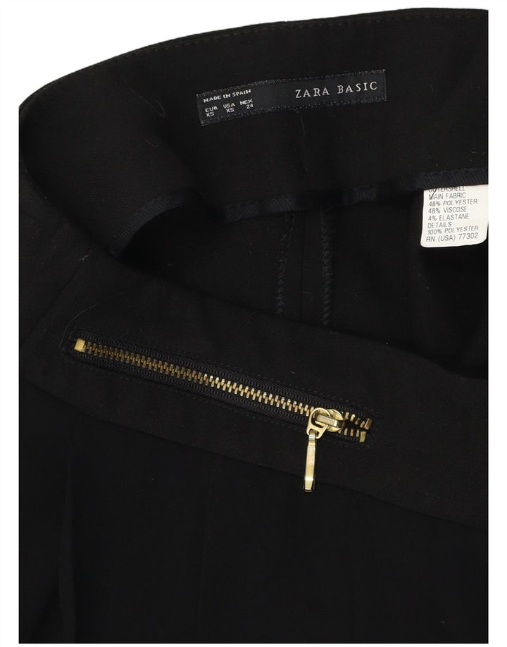 Pantaloni scurți casual ZARA pentru femei cu talie mare XS W24 poliester negru