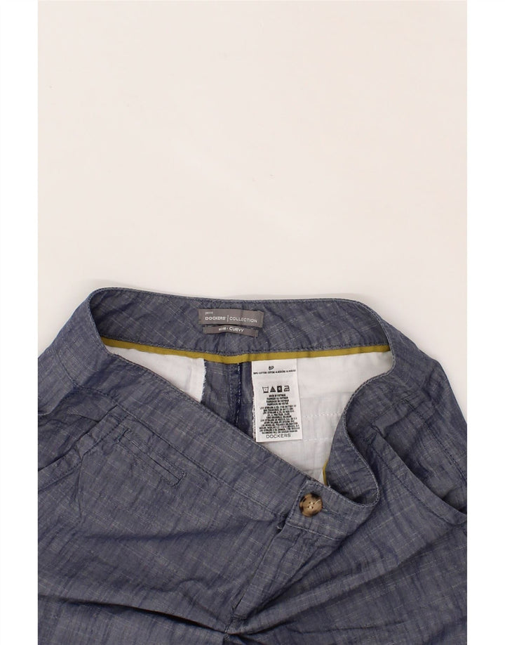DOCKERS Womens Curvy Mid Rise Chino Shorts US 6 Medium W30 Navy Blue Vintage Dockers and Second-Hand Dockers from Messina Hembry 