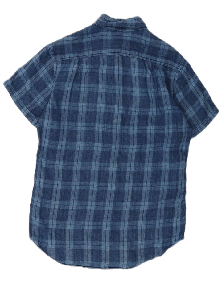 Cămașă cu mânecă scurtă pentru bărbați J. CREW XS Blue Check Line