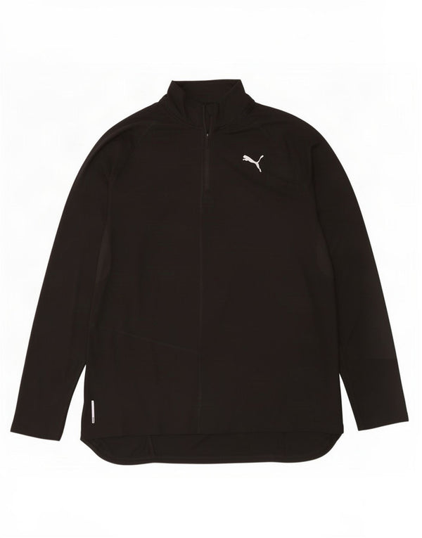 Top de trening Puma pentru bărbați, cu fermoar și gât, negru