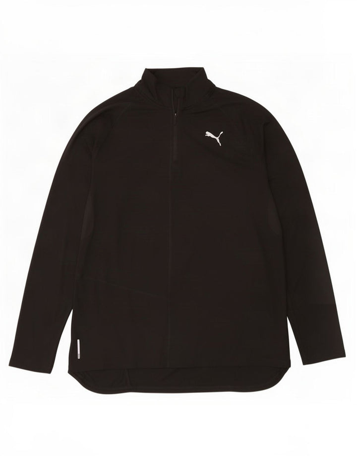 Top de trening Puma pentru bărbați, cu fermoar și gât, negru