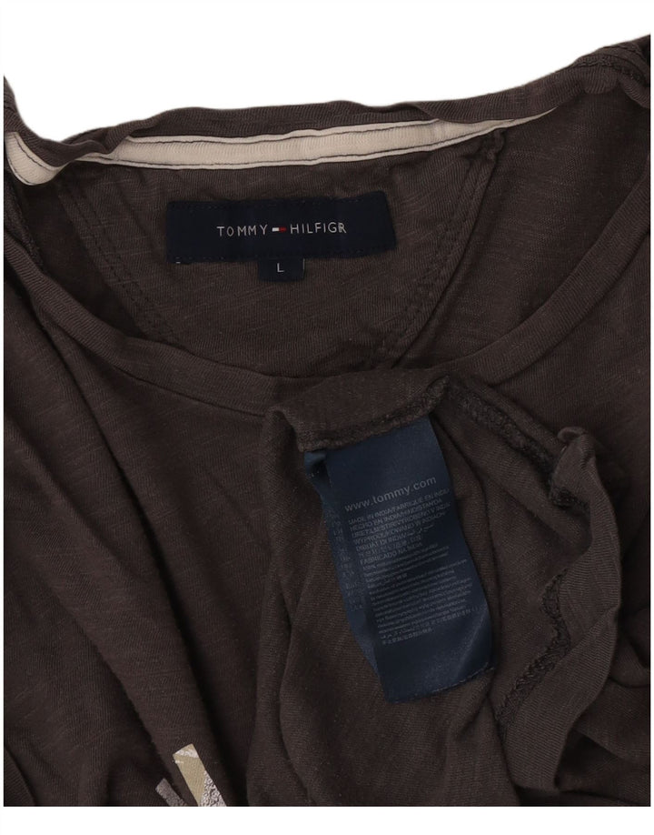 Tricou grafic Tommy Hilfiger pentru bărbați Top mare bumbac gri