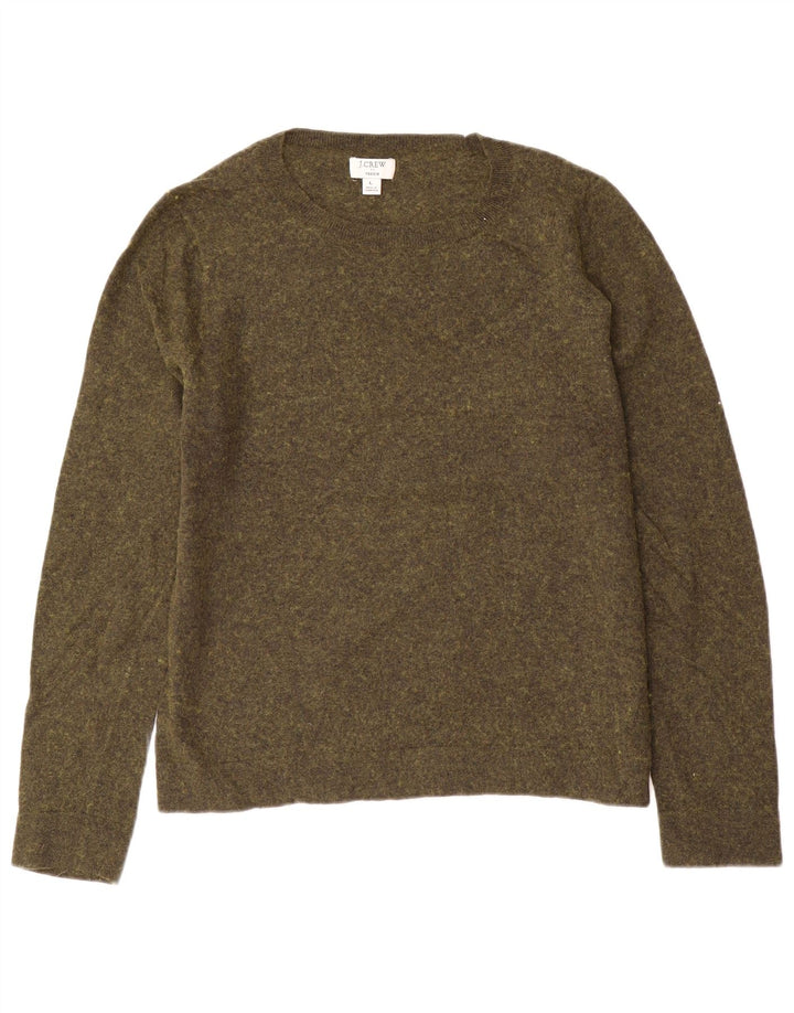 J. CREW Pulover pentru femei Teddie cu gât de barcă UK 16 mare, verde, pete