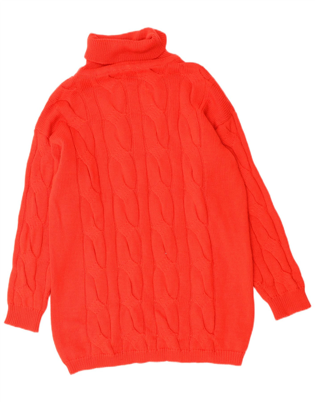 Pulover vintage pentru femei cu gât rulat, roșu mare, UK 16