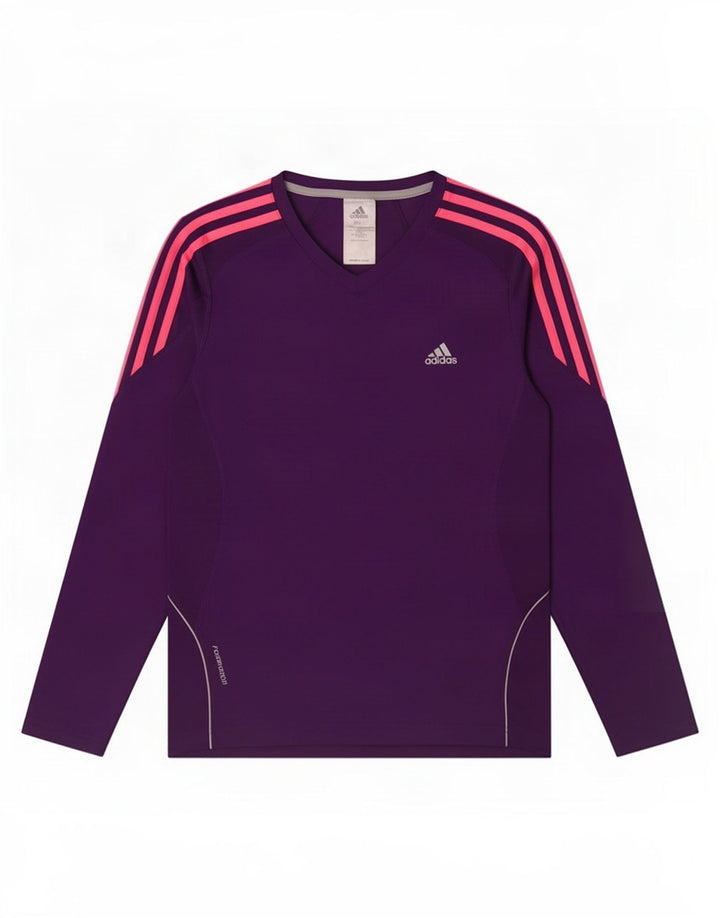 Top pentru femei Adidas cu mânecă lungă UK 12 Poliester violet mediu