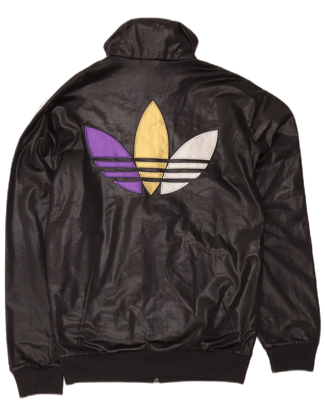 Jachetă de top pentru trening grafic Adidas pentru bărbați, poliester negru mic