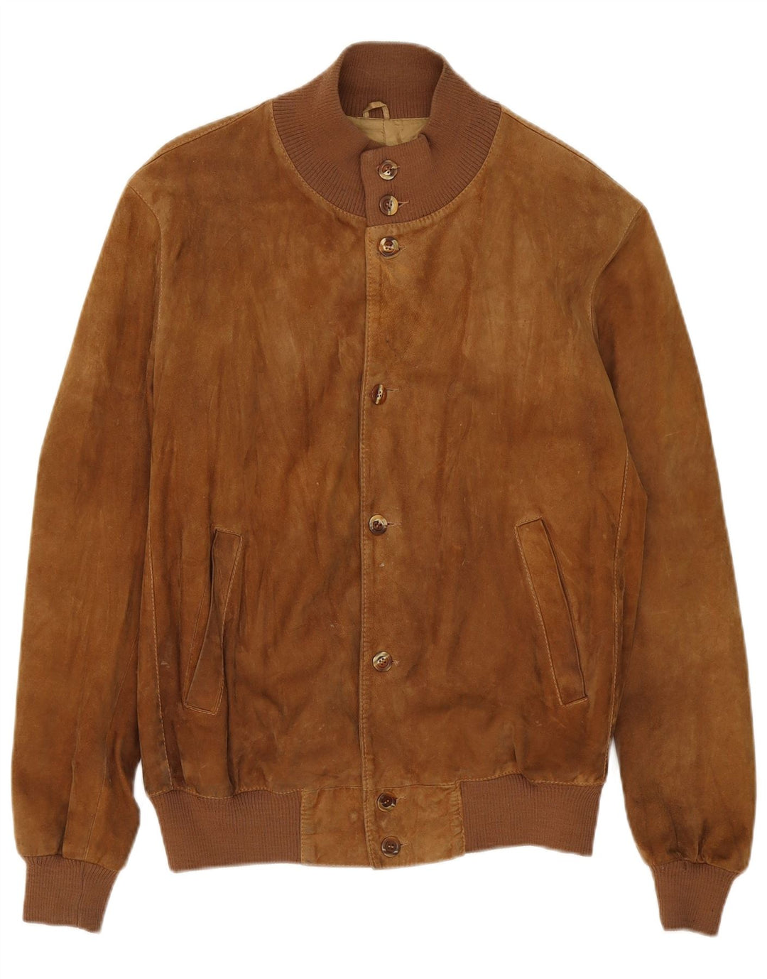 Bomber vintage pentru bărbați din piele intoarsa UK 40, mare, bej