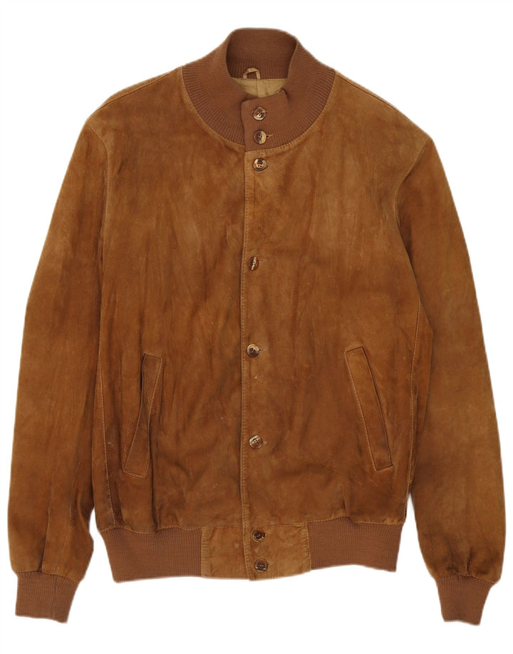 Bomber vintage pentru bărbați din piele intoarsa UK 40, mare, bej