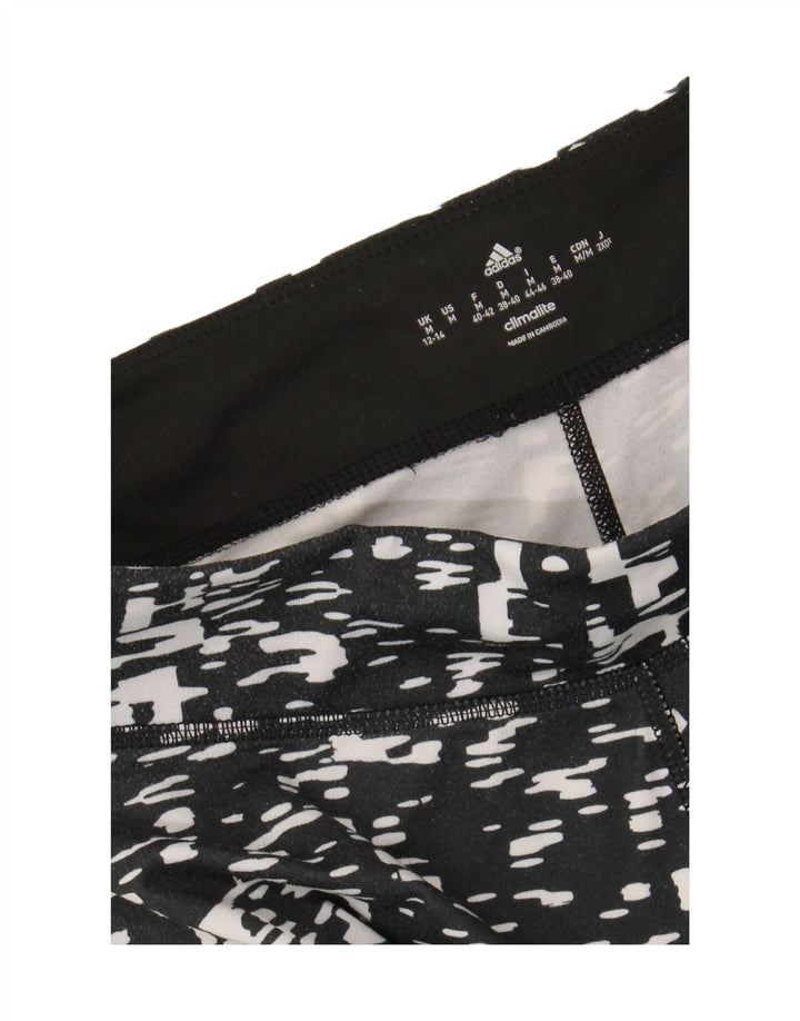 ADIDAS Womens Climalite Capri Leggings UK 12/14 Medium  Black Geometric Vintage Adidas and Second-Hand Adidas from Messina Hembry 