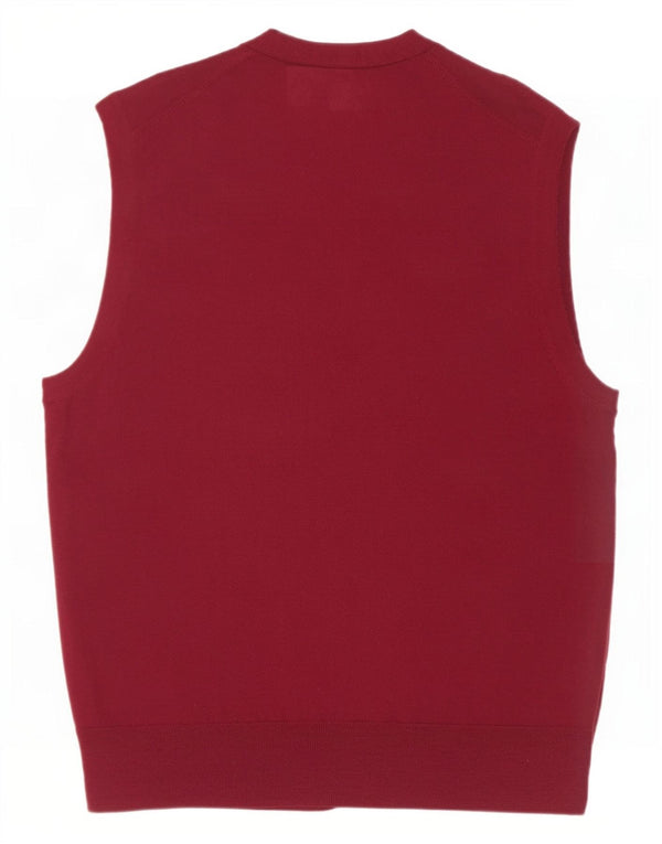 Pulover cardigan fără mâneci pentru bărbați Brooks Brothers, lână burgundy mare