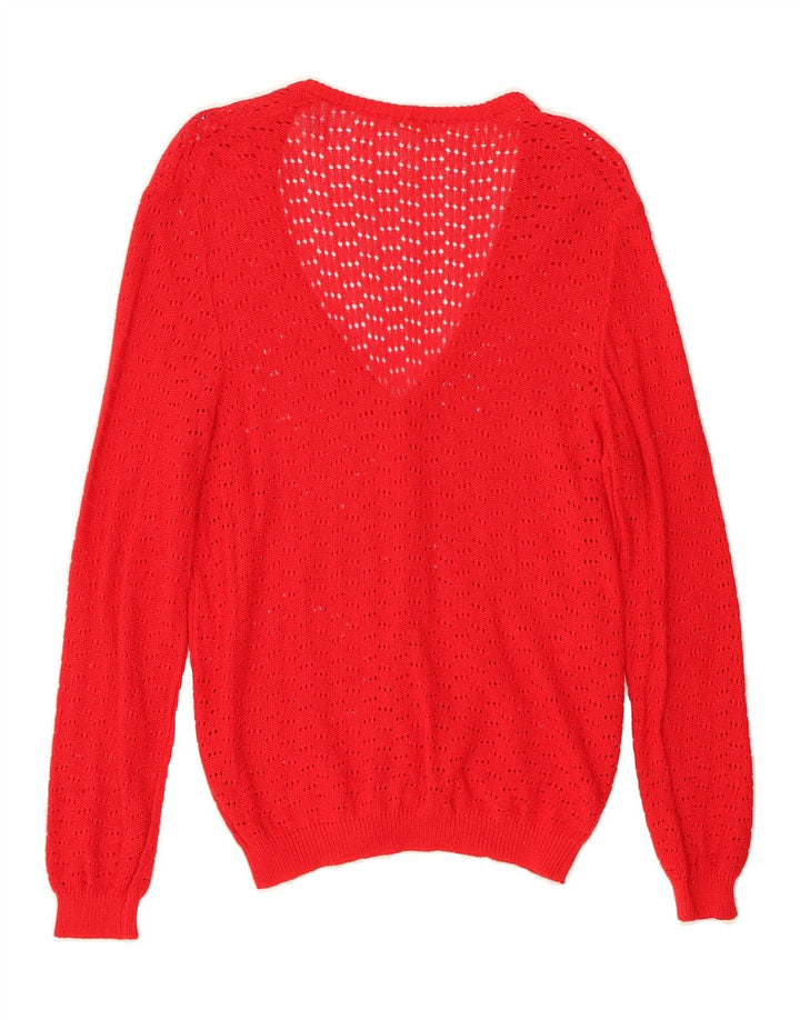 VINTAGE Womens Cardigan Sweater IT 44 Medium Red Vintage Vintage and Second-Hand Vintage from Messina Hembry 
