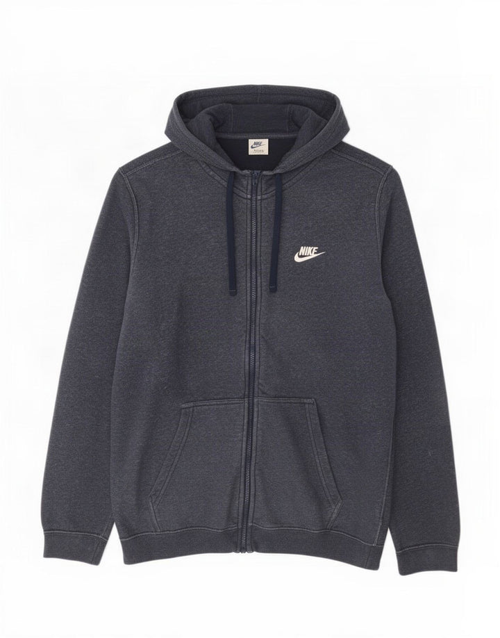 Pulover Nike pentru bărbați, cu fermoar, bumbac, albastru, mediu