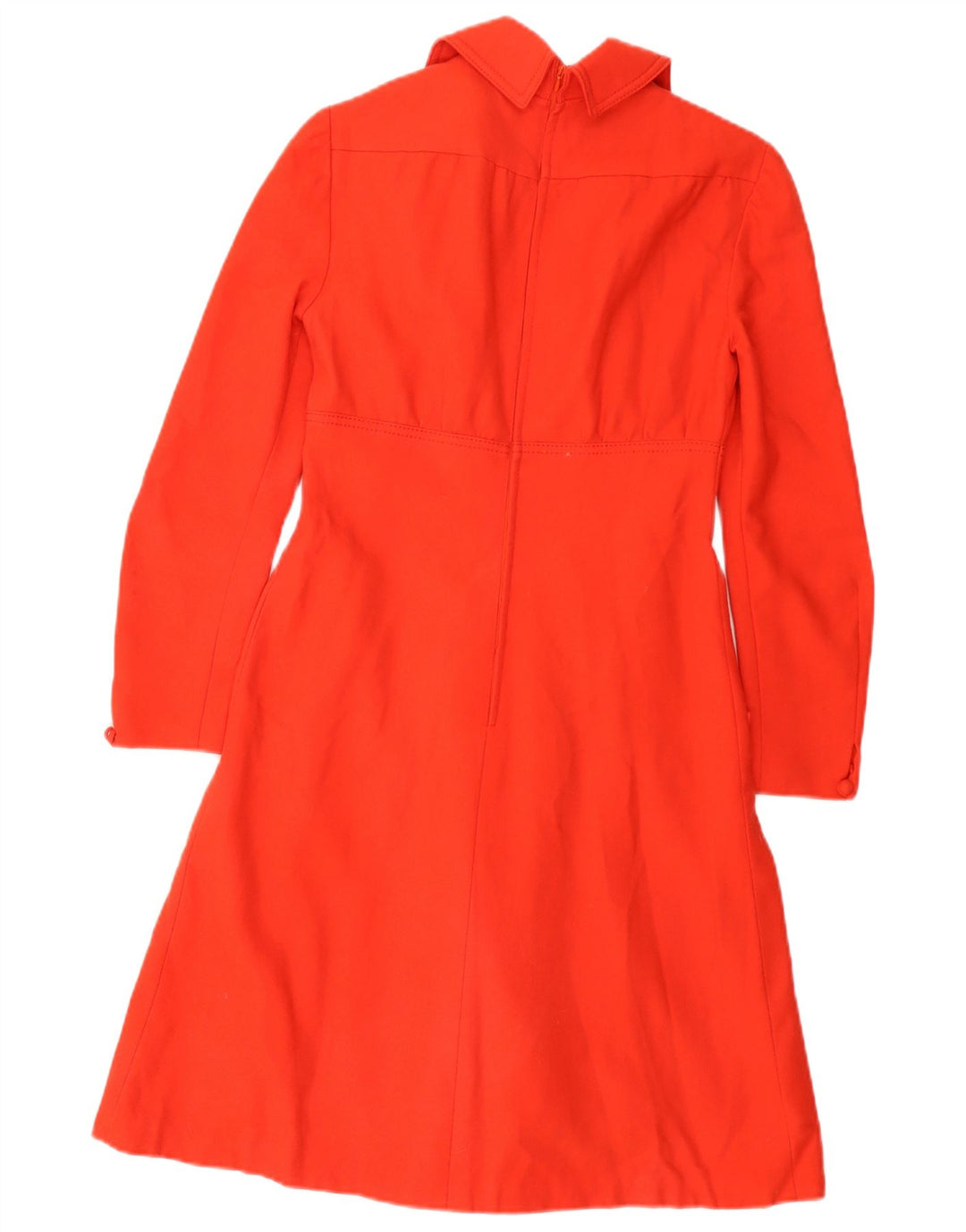 Rochie A-Line pentru femei VINTAGE cu mâneci lungi EU 38 Lână nouă roșie medie