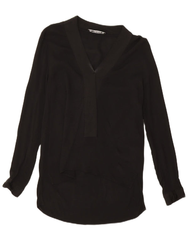 Bluză cu mânecă lungă pentru femei Zara UK 14 Medium Black Viscose