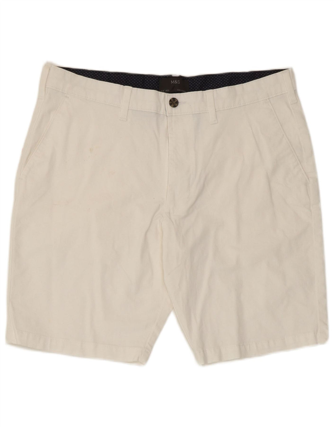 Pantaloni scurți chino pentru bărbați Marks & Spencer W34, mari, alb, bumbac