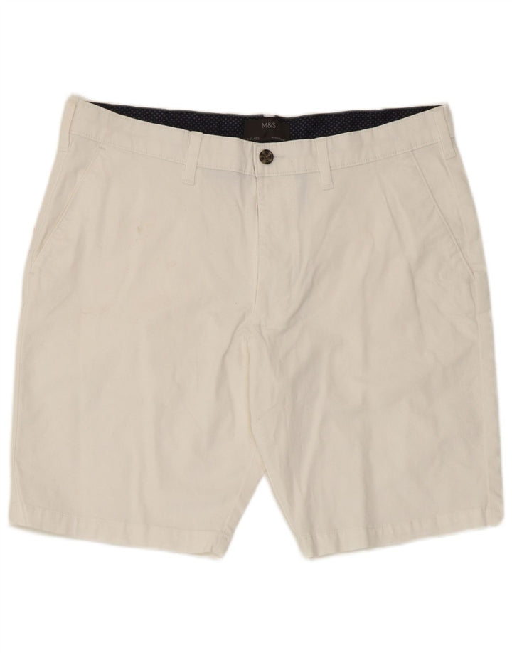 Pantaloni scurți chino pentru bărbați Marks & Spencer W34, mari, alb, bumbac