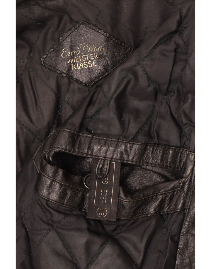 Jachetă de piele vintage pentru bărbați UK 40, mare, neagră