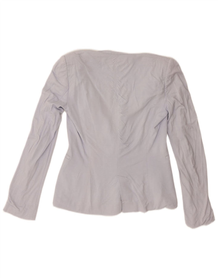 Blazer pentru femei Zara cu 1 nasture UK 10 Bumbac albastru mic