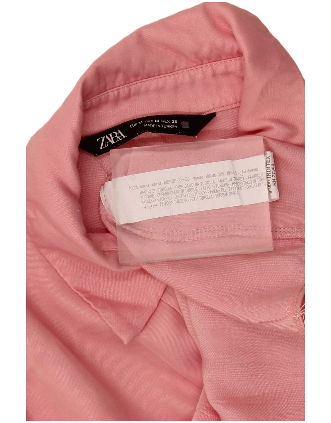 Bluză cămașă ZARA pentru femei Crop Batwing UK 14 Medium Pink Viscose