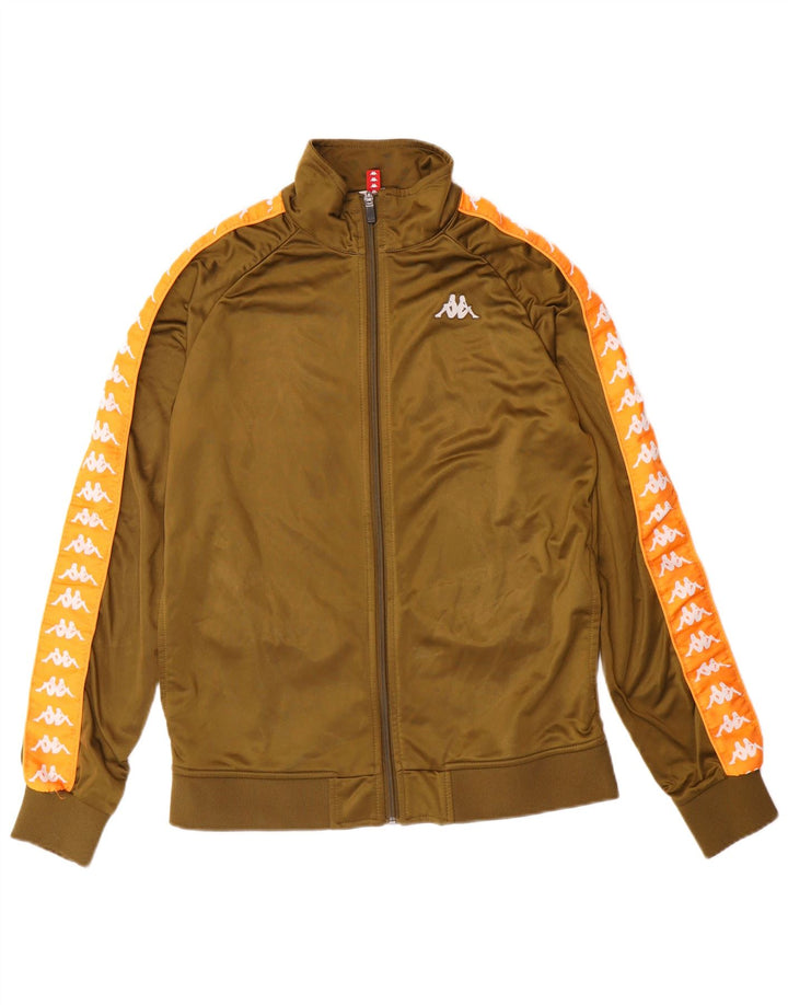 Jachetă de top pentru trening grafic Kappa pentru femei UK 14 Poliester kaki mare