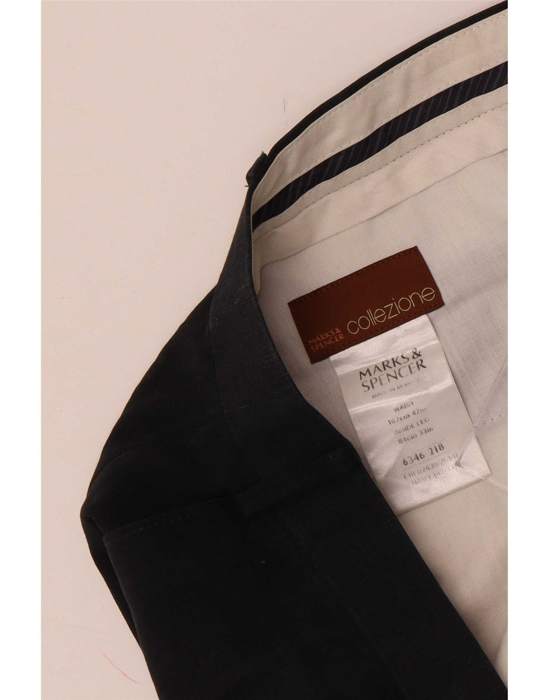 Pantaloni de costum pentru bărbați Marks & Spencer L42 L33 bleumarin Lyocell