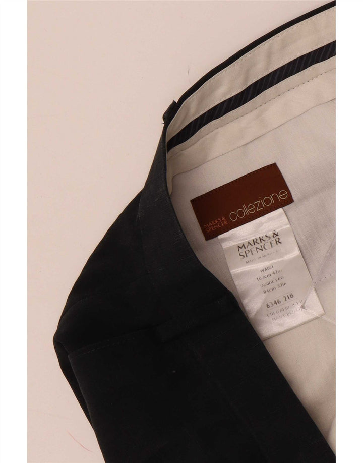 Pantaloni de costum pentru bărbați Marks & Spencer L42 L33 bleumarin Lyocell