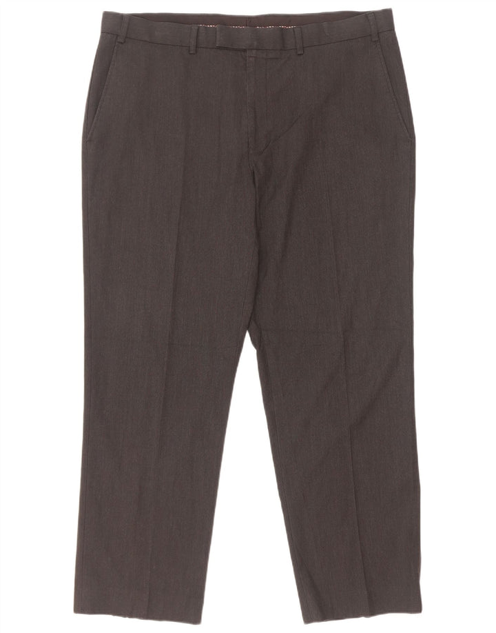 Pantaloni de costum pentru bărbați Marks & Spencer, cu ajustare normală, L38 L29, poliester gri