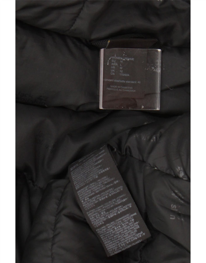Jack Wolfskin Jachetă căptușită cu glugă pentru femei UK 12 Medium Black Colorblock