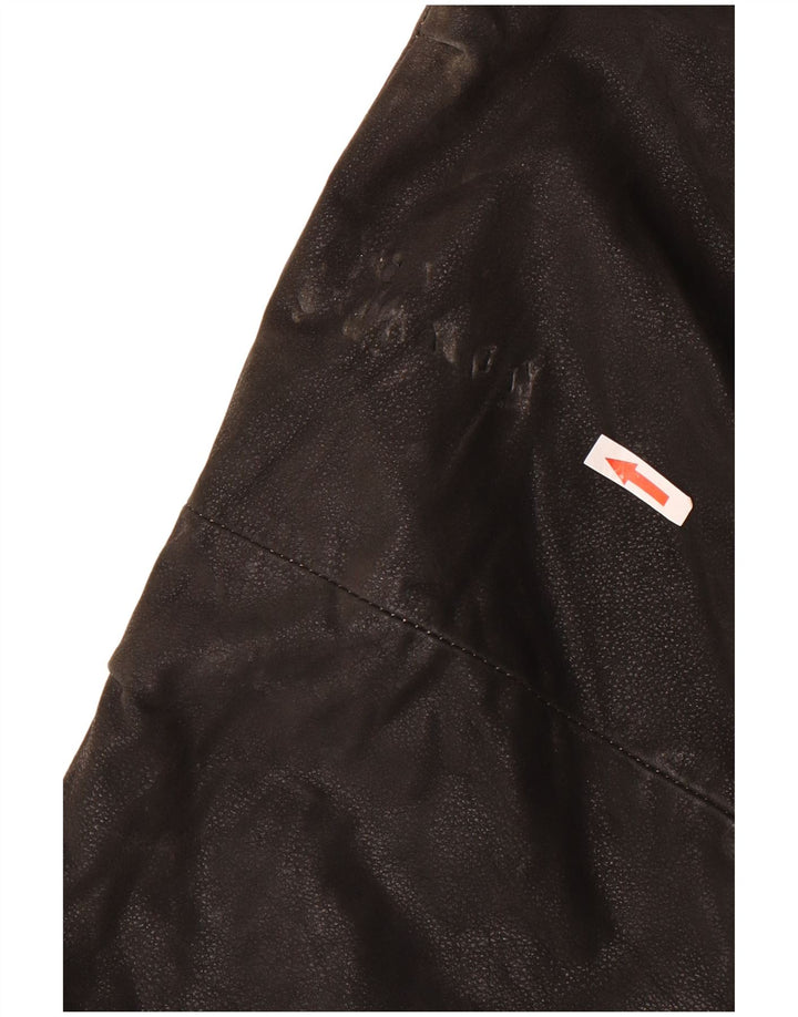 Jachetă de piele vintage pentru bărbați UK 44 2XL din piele neagră