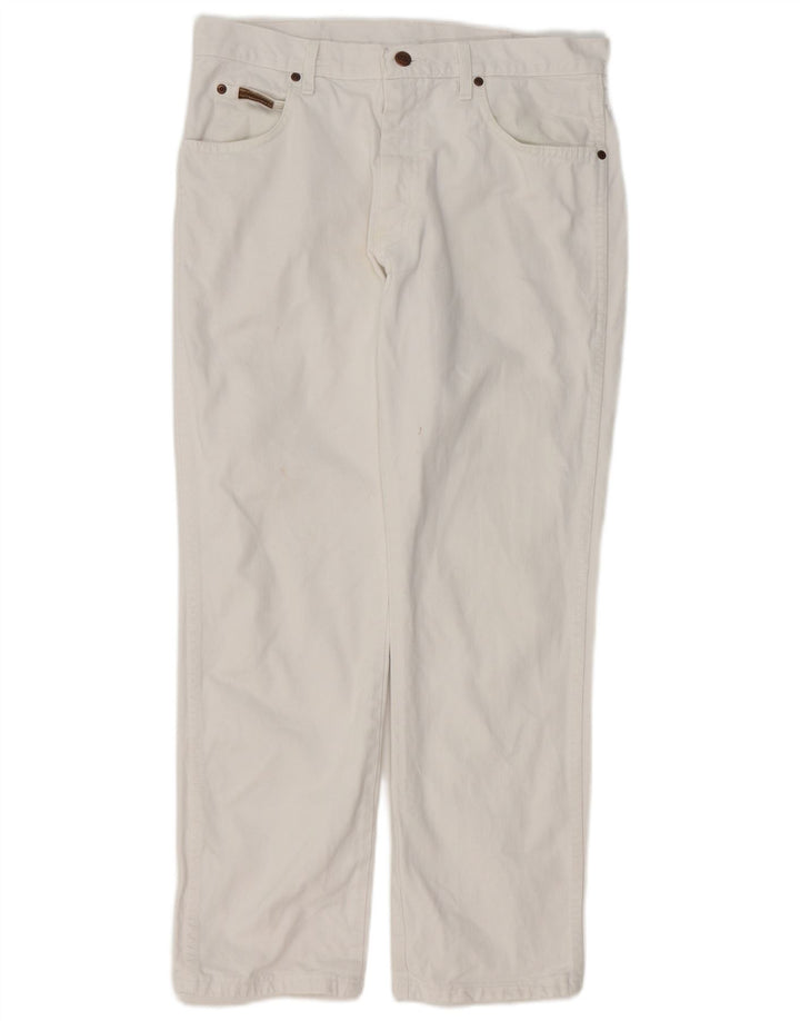 Blugi drepti pentru bărbați WRANGLER W32 L28 alb