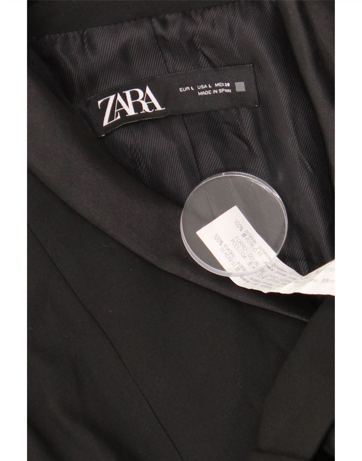 Jachetă Blazer pentru femei Zara cu 1 nasture UK 16 mare, negru, poliester, clasică