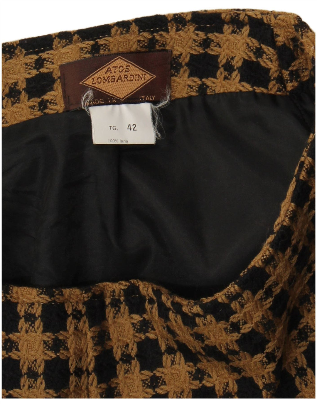Fusta mini pentru femei Atos Lombardini IT 42 Medium W28 Brown Check Wool