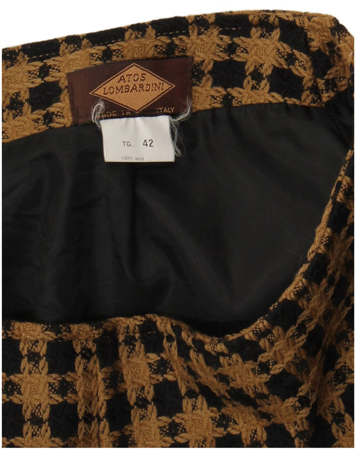 Fusta mini pentru femei Atos Lombardini IT 42 Medium W28 Brown Check Wool