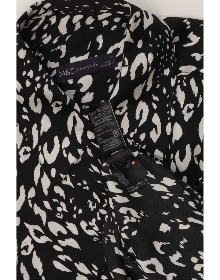 Bluză cămașă pentru femei Marks & Spencer UK 12 Medium Black Animal Print