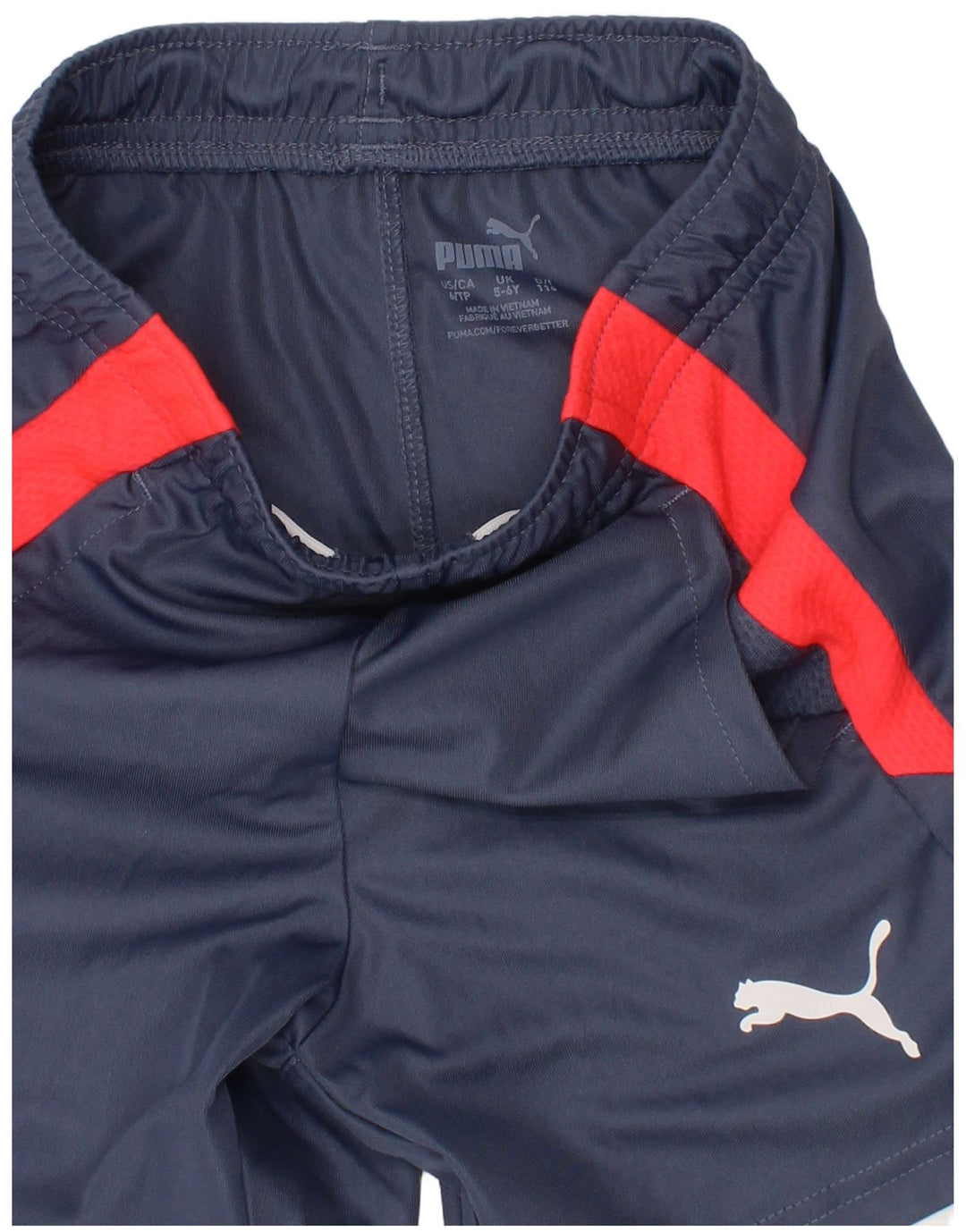 Pantaloni scurți sport Puma pentru băieți 5-6 ani, albastru bleumarin, poliester color bloc
