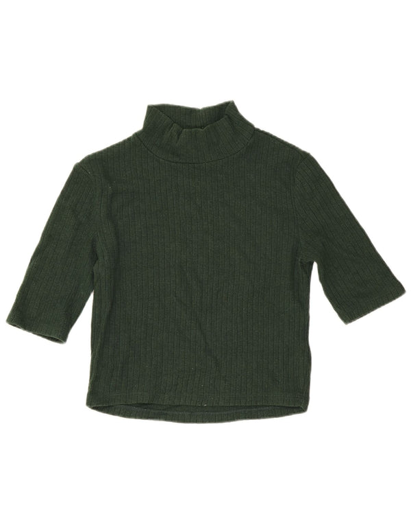 Bluză Crop Top Femei Zara UK 8 Small Green Viscose