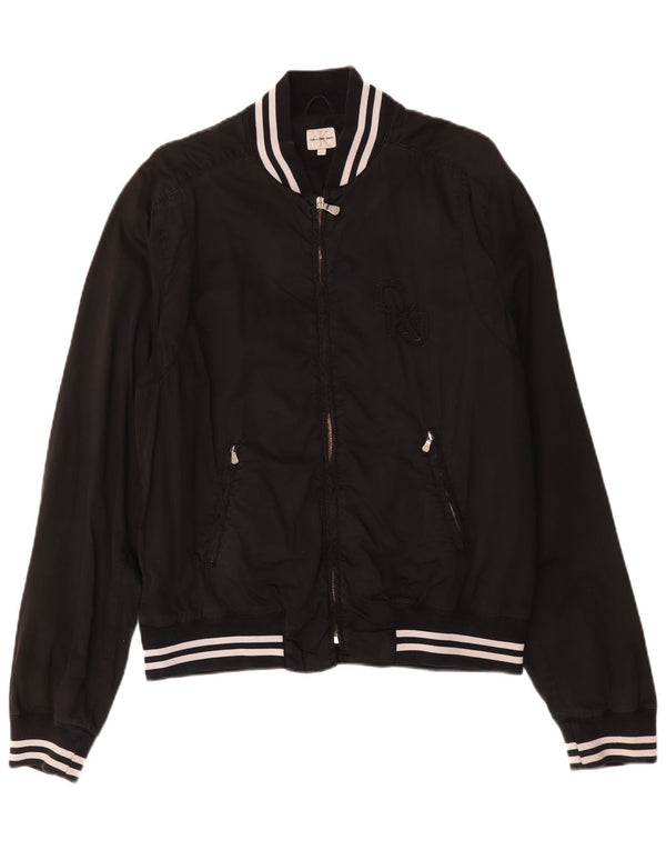 Calvin Klein Jeans Jachetă Bomber cu grafică pentru bărbați UK 42 XL Bumbac negru