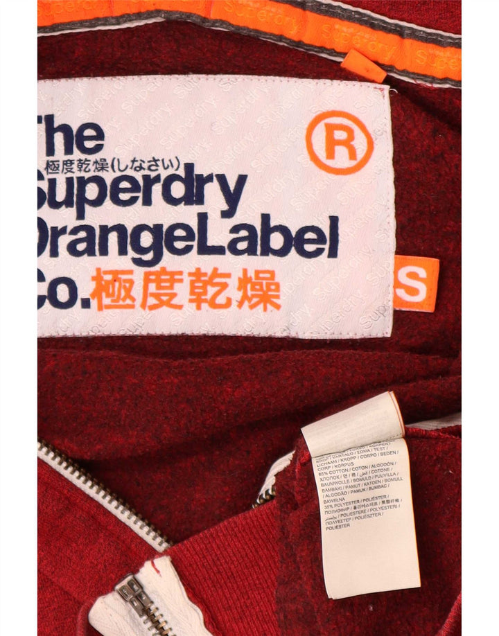 Pulover Superdry pentru bărbați, cu fermoar, bumbac, roșu