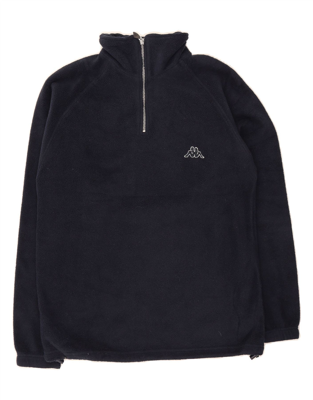 KAPPA Mens Zip Neck Fleece Jumper Small Navy Blue Polyester Vintage Kappa and Second-Hand Kappa from Messina Hembry 
