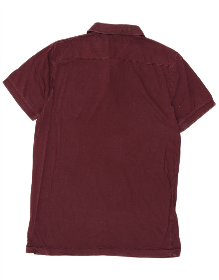 FRENCH CONNECTION Mens Polo Shirt Medium Burgundy Cotton