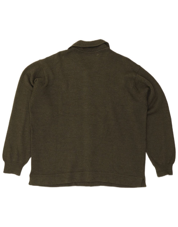 PIERRE CARDIN Mens Cardigan Sweater Medium Khaki