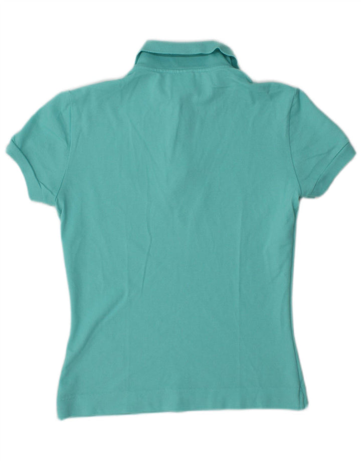Tricou polo Lacoste pentru femei, mărimea 40, bumbac turcoaz mediu