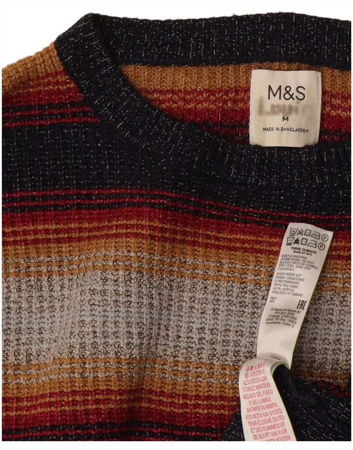 Pulover Marks & Spencer pentru bărbați, cu gât crew, cu dungi medii, multicolore