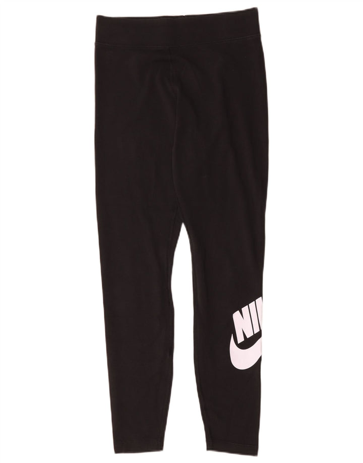Leggings grafic Nike pentru femei UK 14, bumbac mediu negru