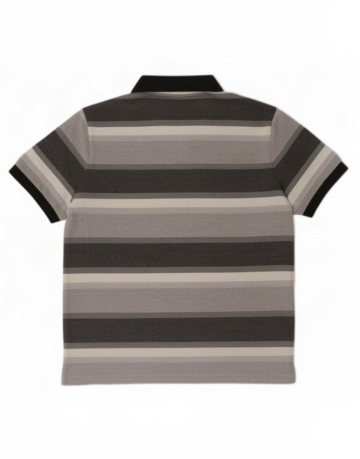Cămașă polo pentru bărbați Hugo Boss, mare, gri cu dungi