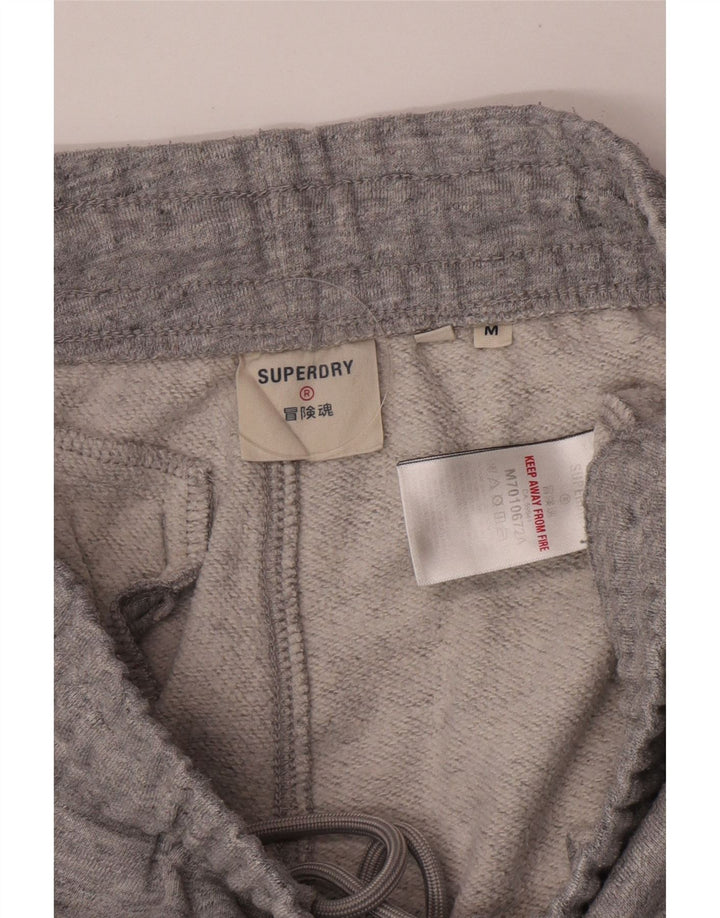 Pantaloni de antrenament grafic pentru bărbați Superdry Pantaloni de jogging, gri mediu pete