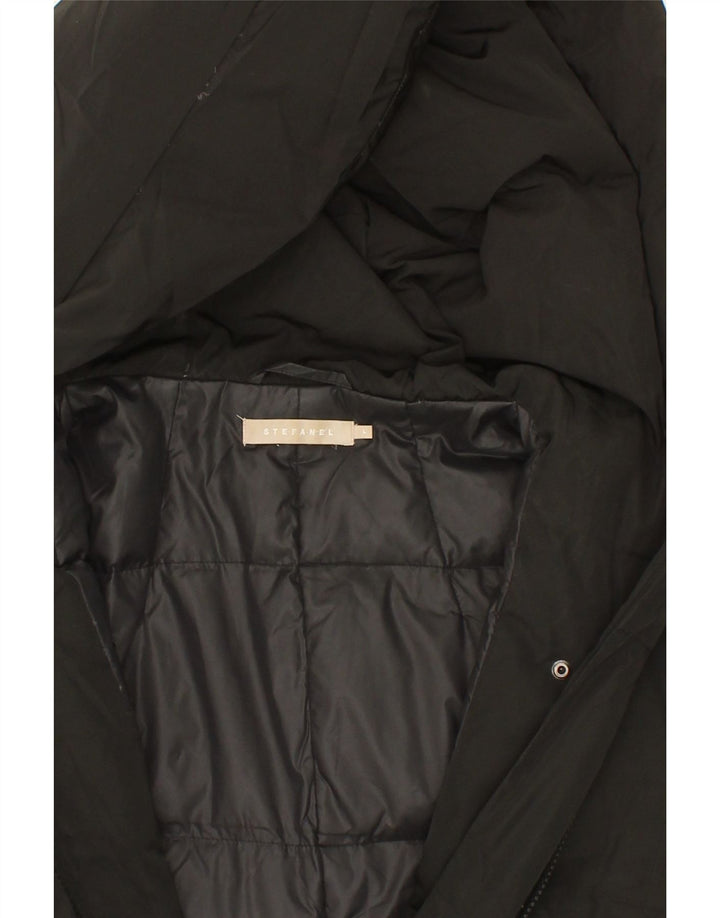 STEFANEL Womens Hooded Padded Coat UK 16 Large Black Polyester Vintage Stefanel and Second-Hand Stefanel from Messina Hembry 