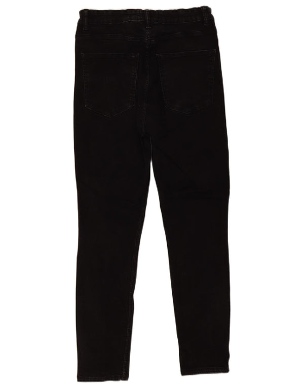 Blugi Skinny Crop pentru Damă Zara EU 42 Large W32 L26 Bumbac Negru
